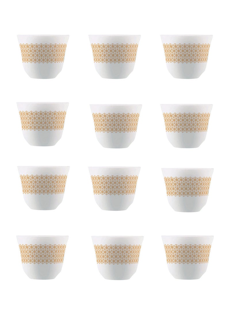Endura 12 Piece Arabic Cawa Cups - Opalware - Premium Quality - Tea And Coffee Cups Set - Coffee Cups - Tea Cups - Arabic Coffee Cups - 60 ml - Jazlyn Jazlyn 12-Piece  - Image 1