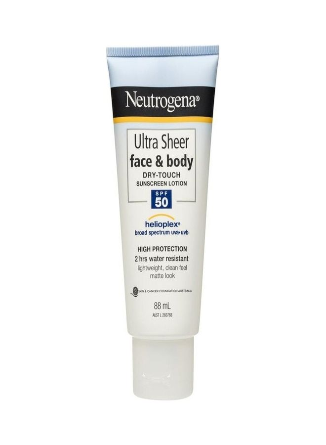 Neutrogena Ultra Sheer Face & Body Dry Touch Sunscreen Lotion SPF50 88ml - Image 1