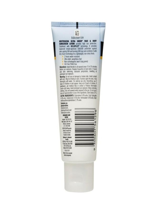 Neutrogena Ultra Sheer Face & Body Dry Touch Sunscreen Lotion SPF50 88ml - Image 2