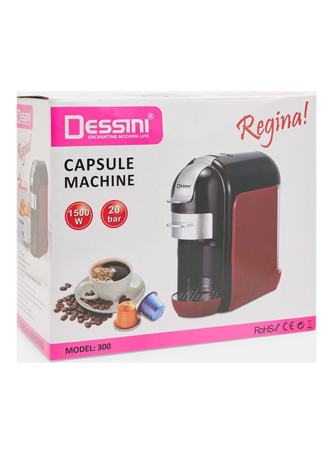 ديسيني ماكينة صنع القهوة بقوة ضغط 20 بار 0.6 L 1500.0 W capsule machin300 أحمر/أسود/فضي - Image 5