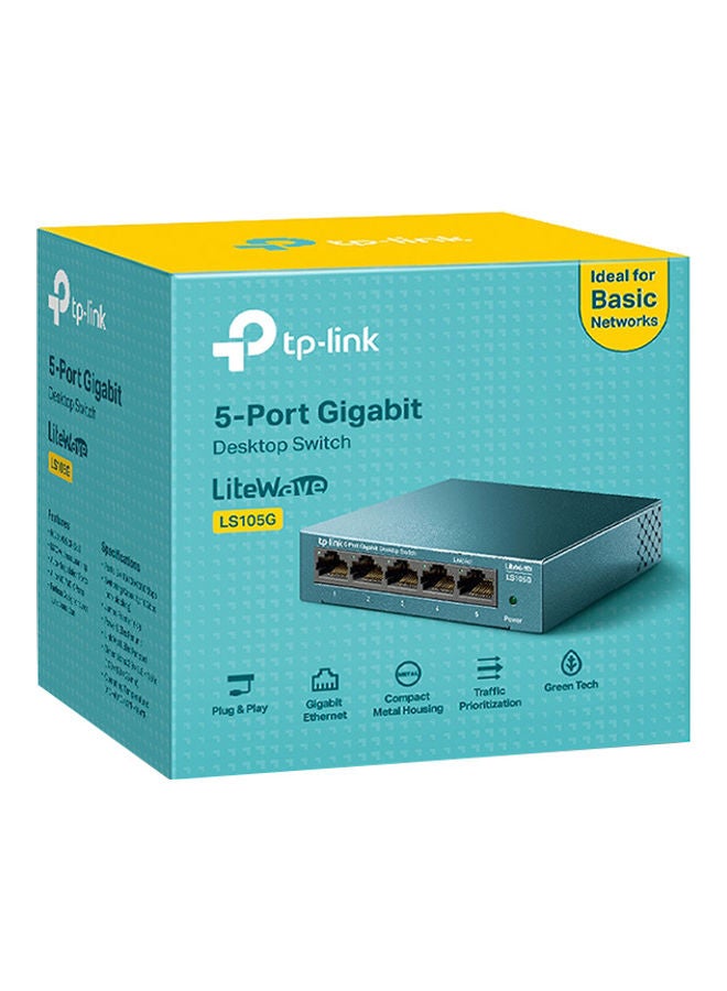 TP-LINK - LiteWave 5-Port Gigabit Desktop Switch Blue - Image 1