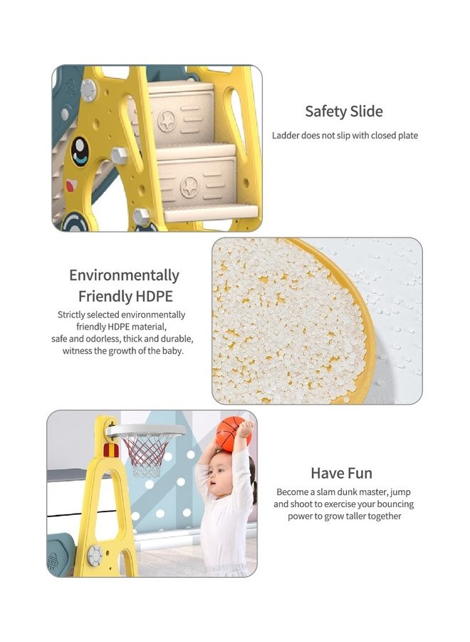 كيدل زحلوقة 2 في 1 للملعب مع حلقة لكرة السلة 90x152x142سم - Image 4