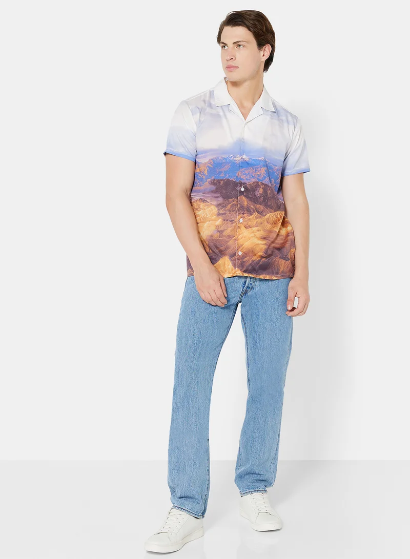 STATE 8 Graphic Print Shirt White