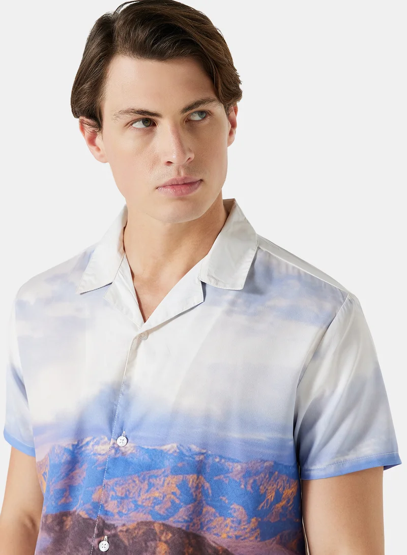 STATE 8 Graphic Print Shirt White