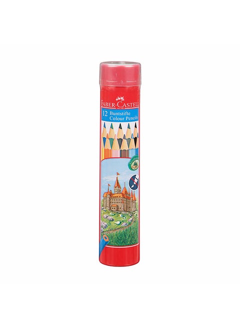 12-Piece Color Pencils In Round Tin Multicolour
