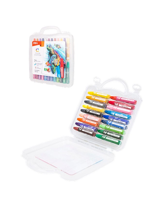 ديلي ألوان باستيل زيتية كولور إيموشين مكونة من 24 قطعة متعدد الألوان - Image 2