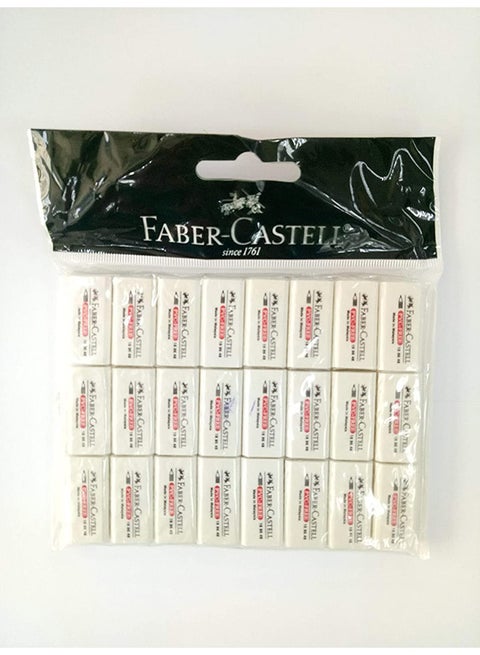 24-Piece Erasers White