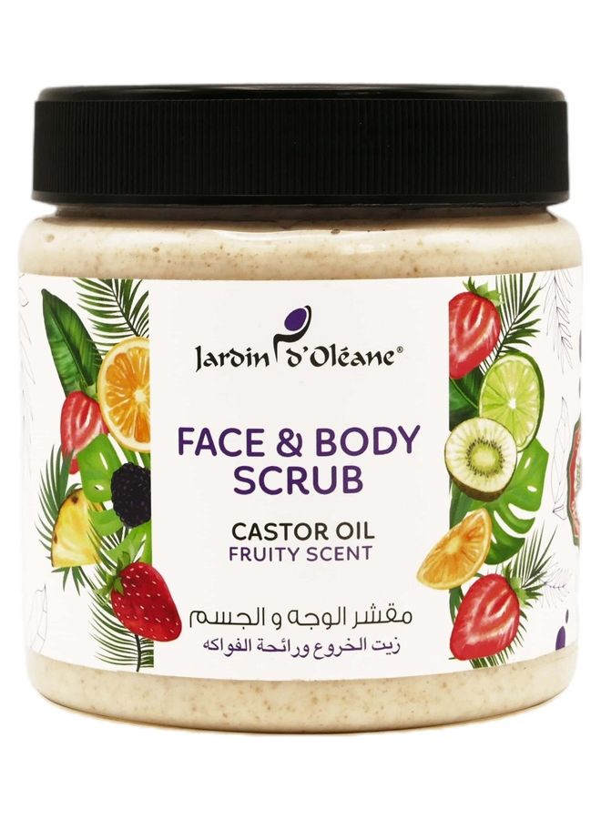 JARDIN D OLEANE Face & Body Scrub With Castor Oil And Fruity Scent Beige 500grams  - Image 1