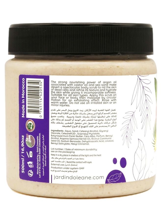JARDIN D OLEANE Face & Body Scrub With Castor Oil And Fruity Scent Beige 500grams  - Image 2