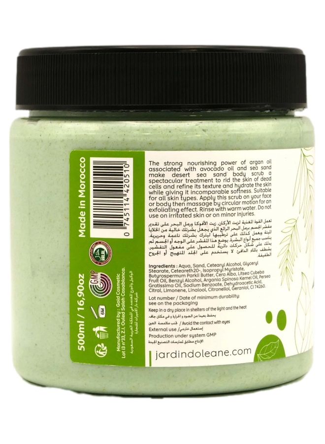 JARDIN D OLEANE Face & Body Scrub With Avocado Oil And Verbena Essential Oil Green 500grams  - Image 2