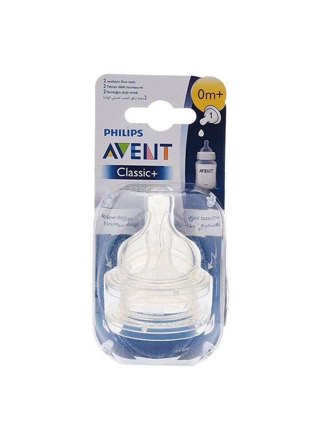 Pack Of 2 Newborn Classic Plus Anti - Colic Flow Teat, 0+ Months , Clear - v1659350483/N16322549A_1