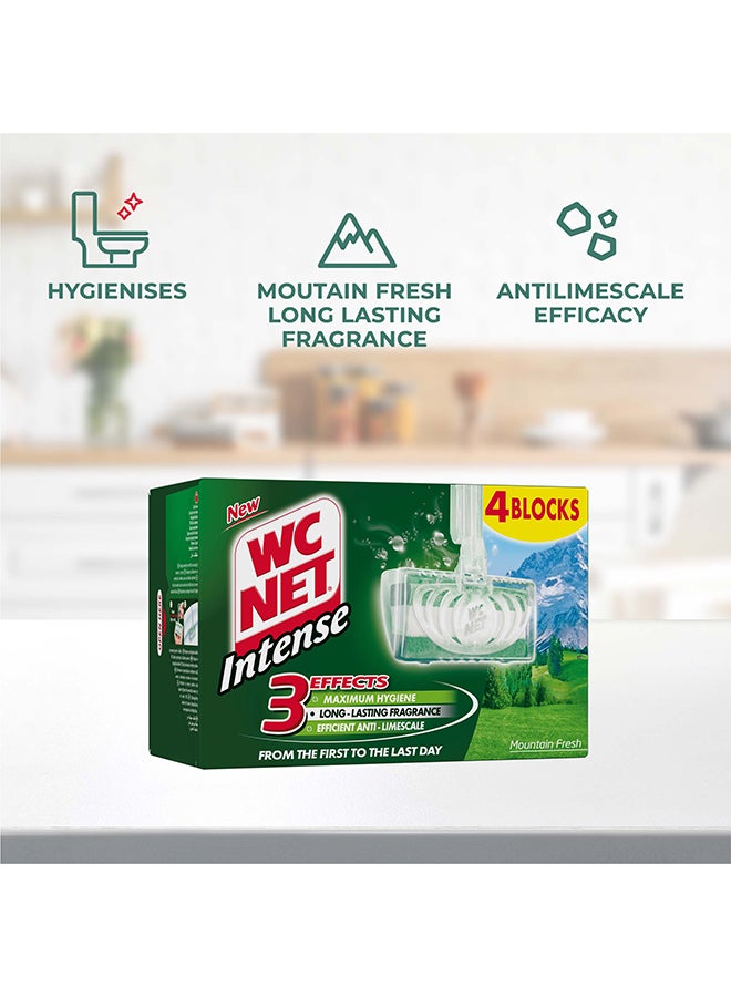 Wc Net - Toilet Blocks Intense Mountain Fresh 4 Pieces Pack of 2 - Image 1