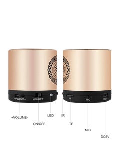 Siruiku Portable Wireless Quran Speaker With Remote Gold  - Image 3