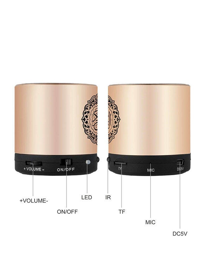 Siruiku - Portable Wireless Quran Speaker With Remote Gold - Image 1