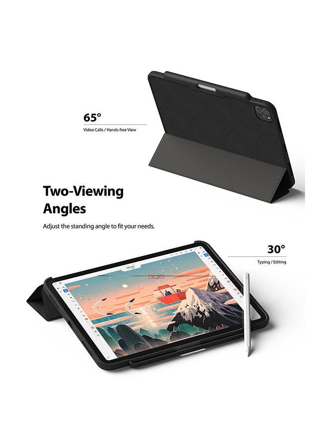 Ringke Multi-Angle Tablet Stand With Pencil Storage And Wake Sleep Function For Apple iPad Pro 2020 12.9-Inch Black Black - Image 2