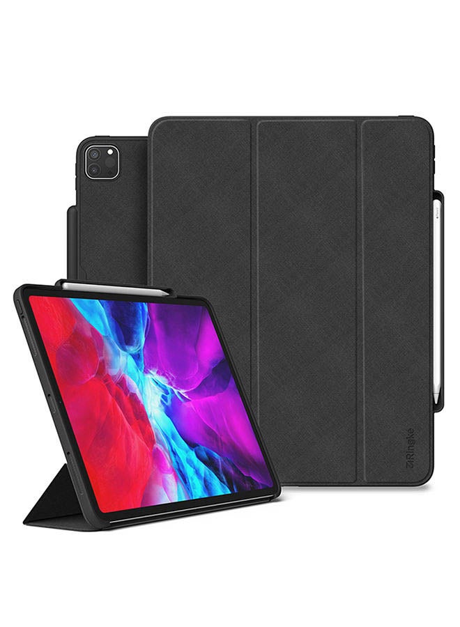 Ringke Multi-Angle Tablet Stand With Pencil Storage And Wake Sleep Function For Apple iPad Pro 2020 12.9-Inch Black Black - Image 1
