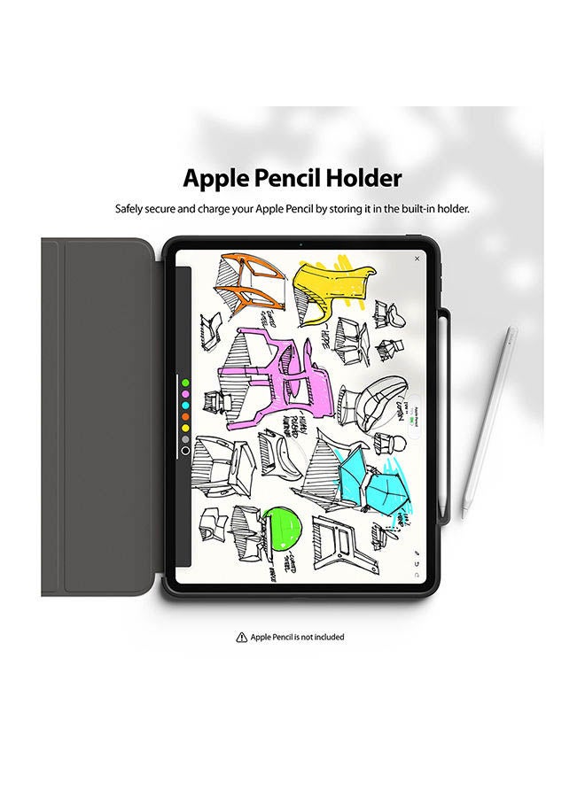 Ringke Multi-Angle Tablet Stand With Pencil Storage And Wake Sleep Function For Apple iPad Pro 2020 12.9-Inch Black Black - Image 3