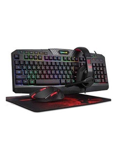 S101-BA 4 in 1 Gaming Combo RGB Gaming Keyboard and Mouse, Gaming Mouse Pad, Gaming Headset