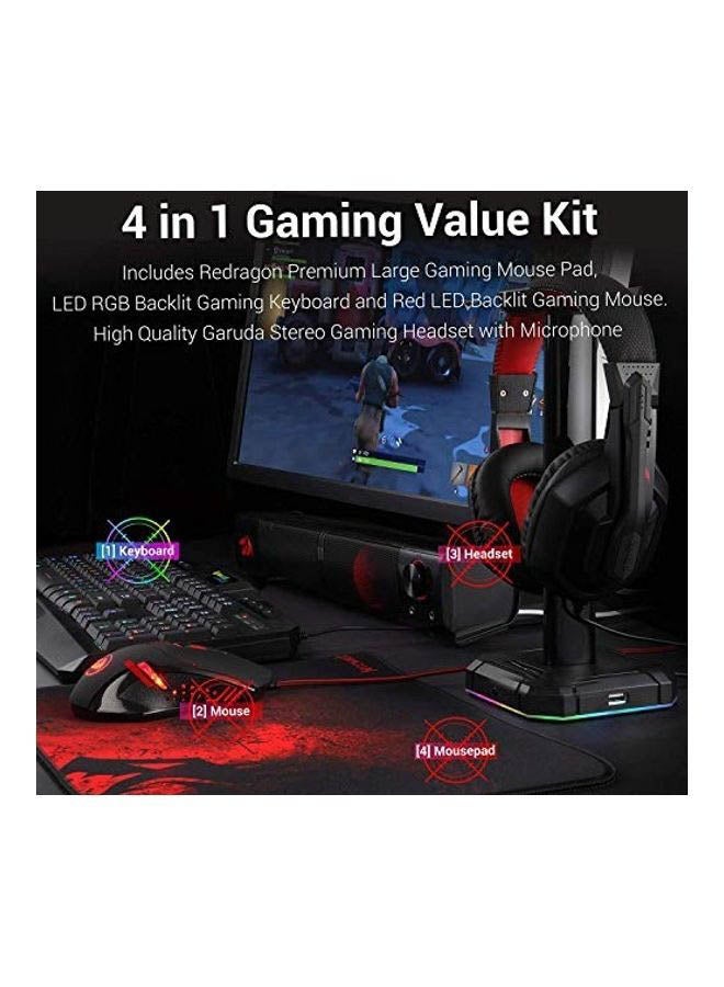 REDRAGON - S101-BA 4 in 1 Gaming Combo RGB Gaming Keyboard and Mouse, Gaming Mouse Pad, Gaming Headset - Image 1