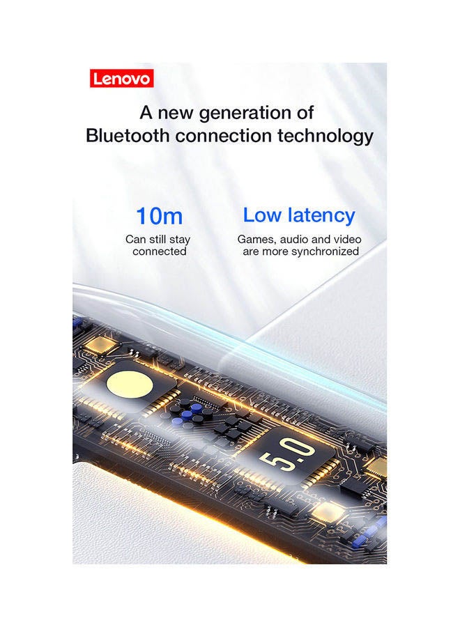 Lenovo - HT38 TWS Wireless Headphones White - Image 1
