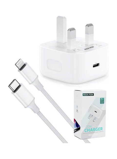 20W Type C Fast Charger with 1m Type C Lightning Cable PD Power Compatible with iPhone 12 Pro Max/12 Mini/SE 2020/11/XS/XR/X/8,iPad Air 4,Galaxy S21 Ultra/S21/S20 FE,Pixel 5 White