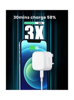 Rock Pow 20W Type C Fast Charger with 1m Type C Lightning Cable PD Power Compatible with iPhone 12 Pro Max/12 Mini/SE 2020/11/XS/XR/X/8,iPad Air 4,Galaxy S21 Ultra/S21/S20 FE,Pixel 5 White  - Image 2
