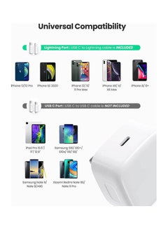Rock Pow 20W Type C Fast Charger with 1m Type C Lightning Cable PD Power Compatible with iPhone 12 Pro Max/12 Mini/SE 2020/11/XS/XR/X/8,iPad Air 4,Galaxy S21 Ultra/S21/S20 FE,Pixel 5 White  - Image 4
