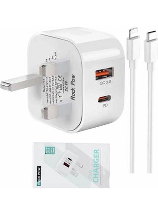 20W USB Type C Fast Charger PD 3.0 Power Adapter Wall with 1m Type C Lightning Cable for iPhone 12/12 Pro/12 mini/12 Pro Max/11 Pro Max SE 2020 X XR XS 8 iPad etc White - v1659361507/N48582325A_1