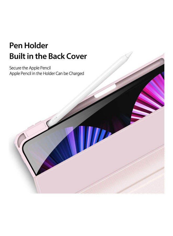 Rock Pow - Protective Case Cover For Apple iPad Air4/Air5 10.9 inch (2020/2022) Generation with Pencil Holder, [Support Apple Pencil Charging and Touch ID], Clear Transparent Case with Auto Wake/Sleep Pink - Image 1