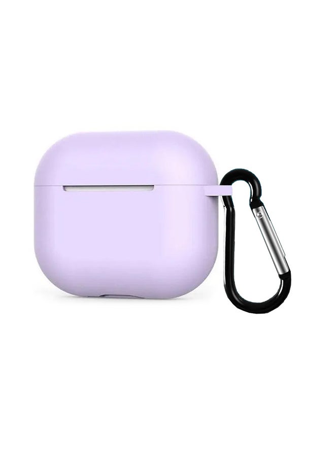 MARGOUN - Protective Silicone Case Cover For Apple AirPods 3 3rd Generation With Keychain Lavender - Image 1