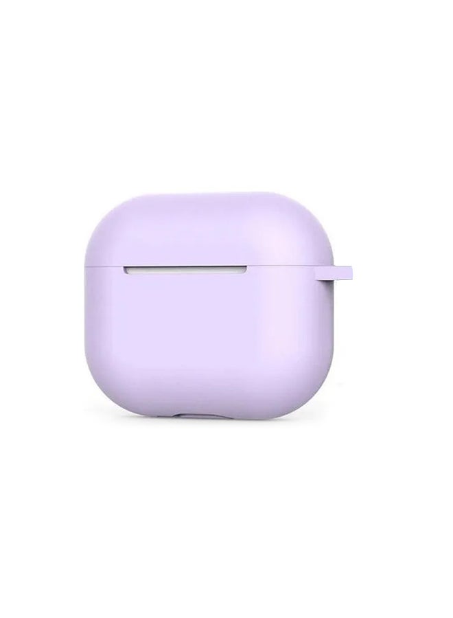 MARGOUN - Protective Silicone Case Cover For Apple AirPods 3 3rd Generation With Keychain Lavender - Image 1