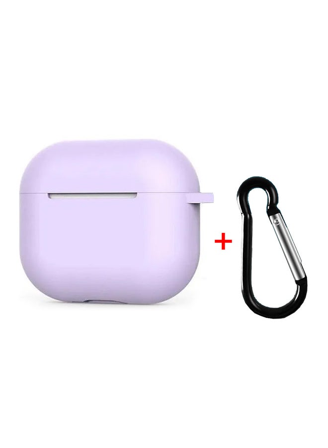 MARGOUN - Protective Silicone Case Cover For Apple AirPods 3 3rd Generation With Keychain Lavender - Image 1