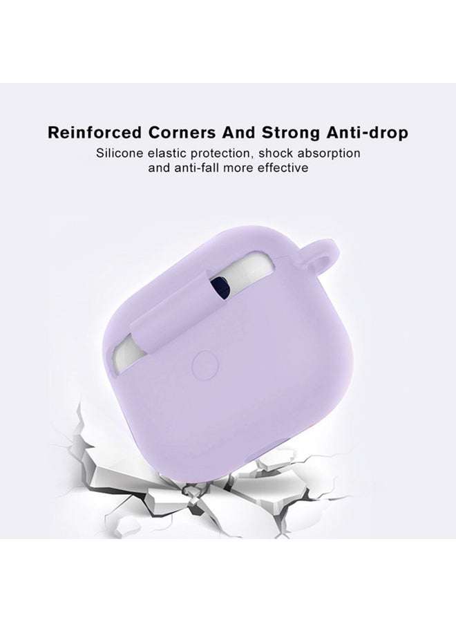 MARGOUN - Protective Silicone Case Cover For Apple AirPods 3 3rd Generation With Keychain Lavender - Image 1