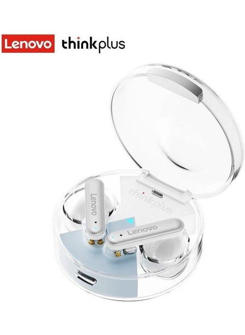 Thinkplus LP10 Wireless Bluetooth 5.2 Earbuds TWS Noise Canceling Touch Control Low Latency Gaming Headphone With Mic Support Call Video IOS Android Universal White