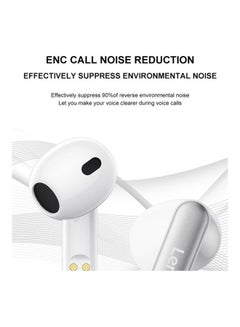 Lenovo Thinkplus LP10 Wireless Bluetooth 5.2 Earbuds TWS Noise Canceling Touch Control Low Latency Gaming Headphone With Mic Support Call Video IOS Android Universal White  - Image 4