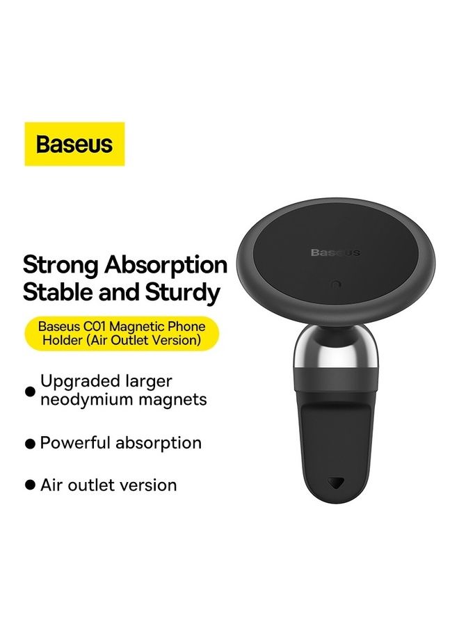 Baseus Universal 360 Degree Strong Magnetic Air Vent Car Mount Holder with Cable Clip Organizer for Samsung, iPhone, Huawei, Xiaomi and Other Smartphones Black  - Image 2