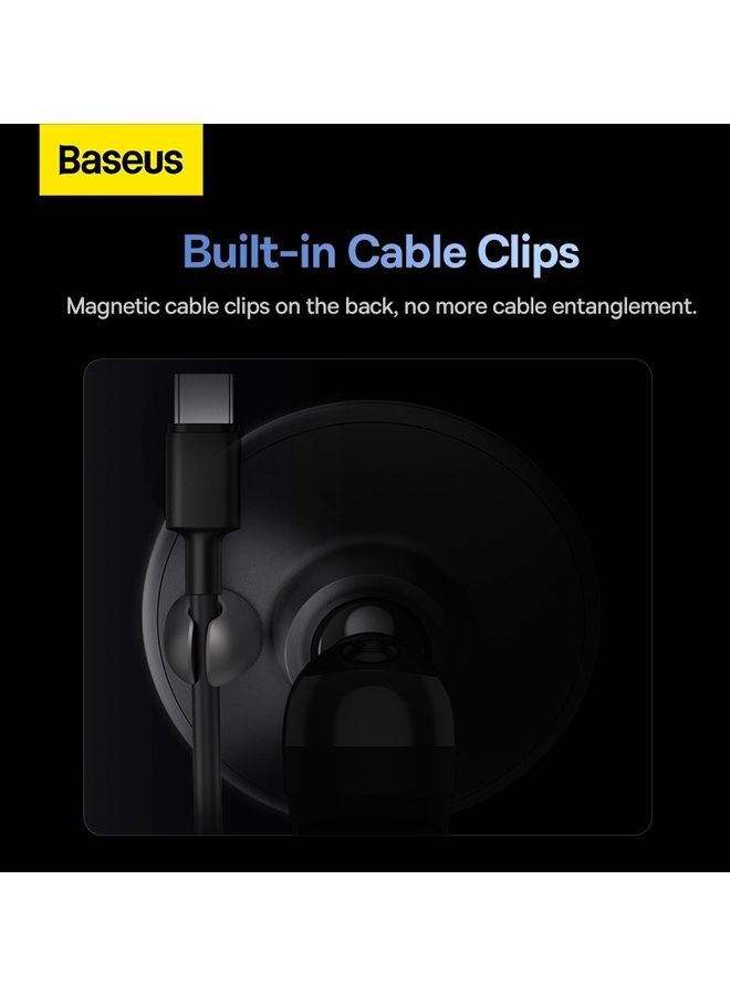 Baseus Universal 360 Degree Strong Magnetic Air Vent Car Mount Holder with Cable Clip Organizer for Samsung, iPhone, Huawei, Xiaomi and Other Smartphones Black  - Image 5