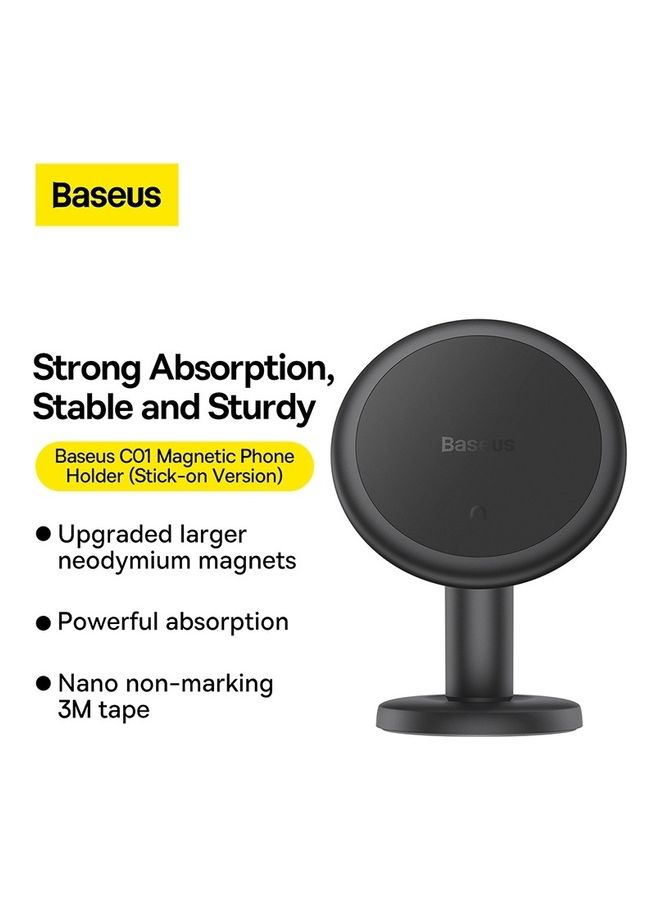 Baseus Universal 360 Degree Strong Magnetic Dashboard Car Mount Holder with Cable Clip Organizer for Samsung, iPhone, Huawei, Xiaomi and Other Smartphones Black  - Image 2