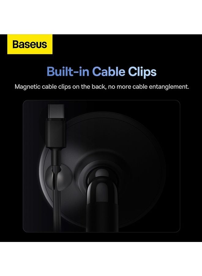 Baseus Universal 360 Degree Strong Magnetic Dashboard Car Mount Holder with Cable Clip Organizer for Samsung, iPhone, Huawei, Xiaomi and Other Smartphones Black  - Image 5