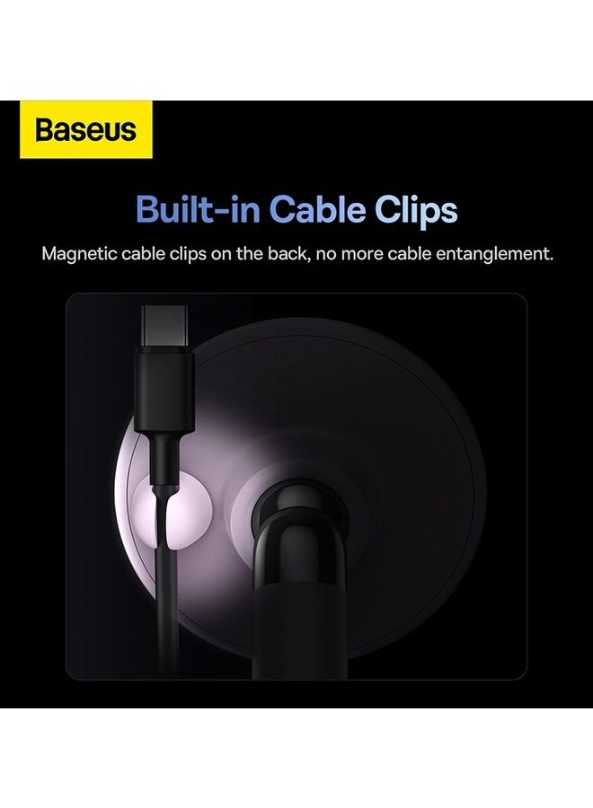 Baseus Universal 360 Degree Strong Magnetic Dashboard Car Mount Holder with Cable Clip Organizer for Samsung, iPhone, Huawei, Xiaomi and Other Smartphones Purple  - Image 5