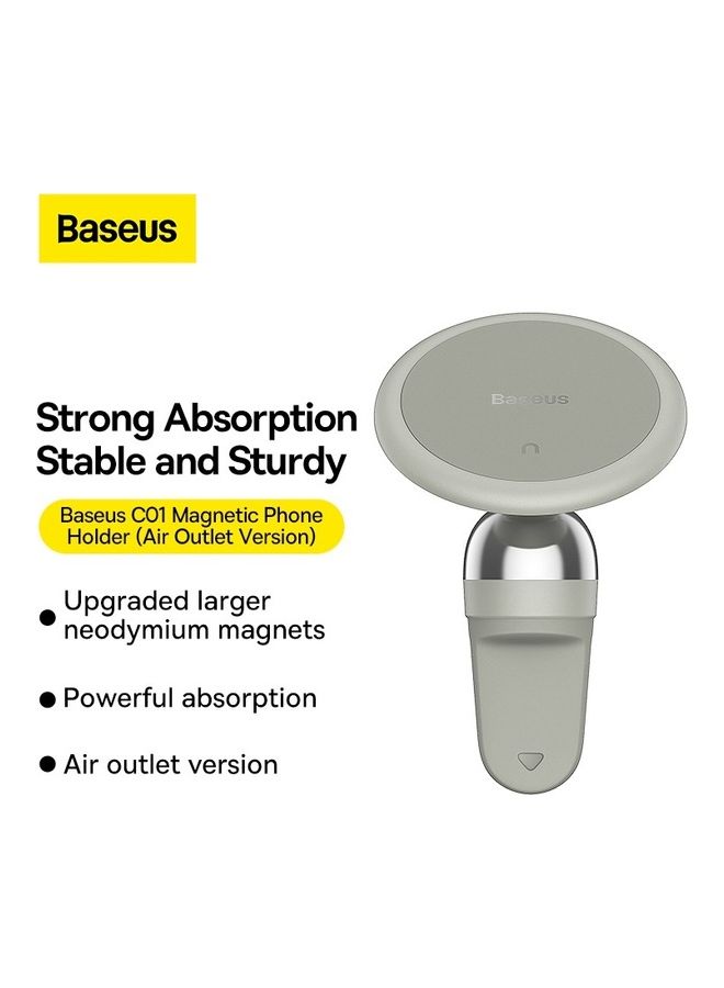 Baseus Universal 360 Degree Strong Magnetic Air Vent Car Mount Holder with Cable Clip Organizer for Samsung, iPhone, Huawei, Xiaomi and Other Smartphones Beige  - Image 2