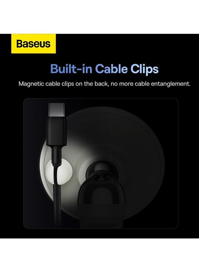 Baseus Universal 360 Degree Strong Magnetic Air Vent Car Mount Holder with Cable Clip Organizer for Samsung, iPhone, Huawei, Xiaomi and Other Smartphones Beige  - Image 5