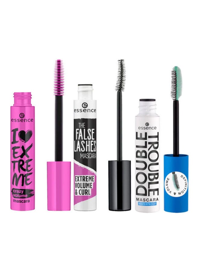 Essence I Love Extreme Crazy Volume Black Mascara Pink mascara, T.false lashes mascara ex.vol & Curl False Lashes Extreme Volume & Curling Mascara, double trouble mascara waterproof (3 pcs set) 01 Black  - Image 2