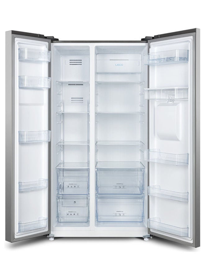 نوبل ثلاجة جنبًا إلى جنب 562 لتر، نوفروست، شاشة LED، موزع مياه، نظام تحكم إلكتروني، أداة ثلج، مقبض غائر، مكثف داخلي، عاكس، 91.2 × 70.4 × 177 سم - Image 2