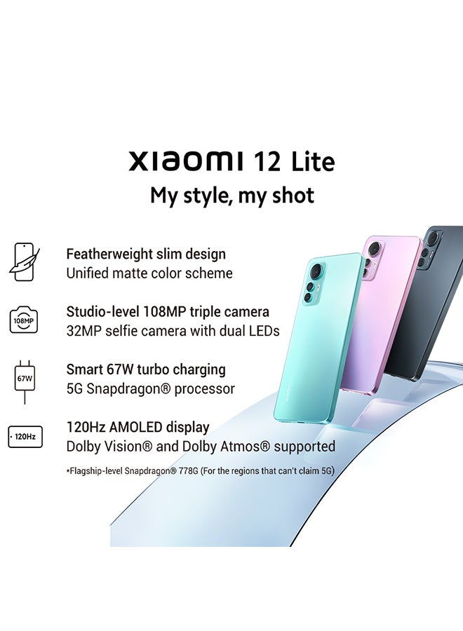 Xiaomi - 12 Lite Dual Sim Black 8GB RAM 128GB 5G - Global Version - Image 1