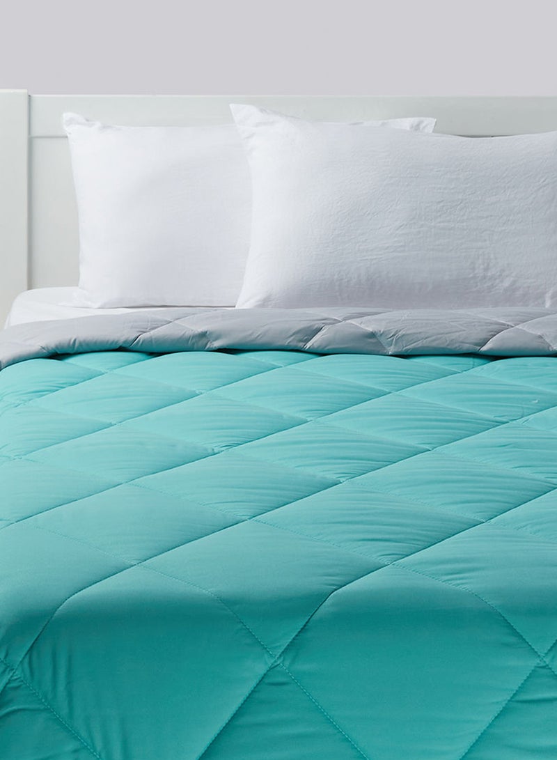 Amal - Comforter King Size All Season Everyday Use Bedding Set Extra Soft Microfiber Single Piece Reversible Comforter   Aquifier/Grey Polyester Aquifier/Grey - Image 1