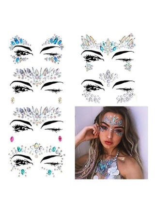 Crystals Face Tattoo Stickers Multicolour - v1659437332/N23604079A_1