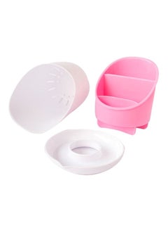 Home Concept Cutlery Drainer Organizer Pink/White 20x14x12cm  - Image 2