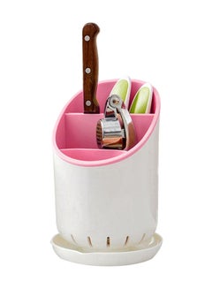 Home Concept Cutlery Drainer Organizer Pink/White 20x14x12cm  - Image 5