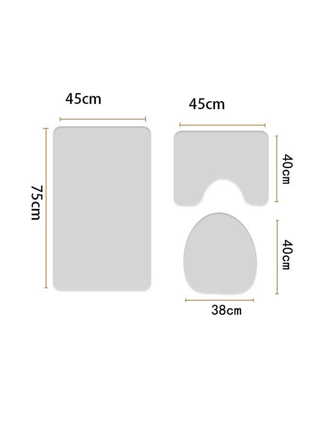 Home Concept 3-Piece Bathroom Anti Slip Pedestal Set Beige/Black  - Image 4